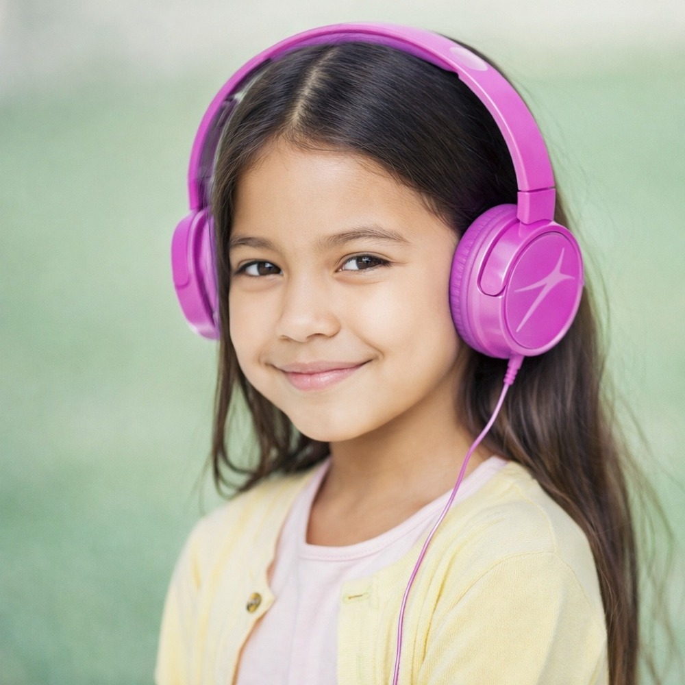 Altec Lansing Kids Bluetooth Headphones Pink 2-in-1 Wired Wireless Safe‎
